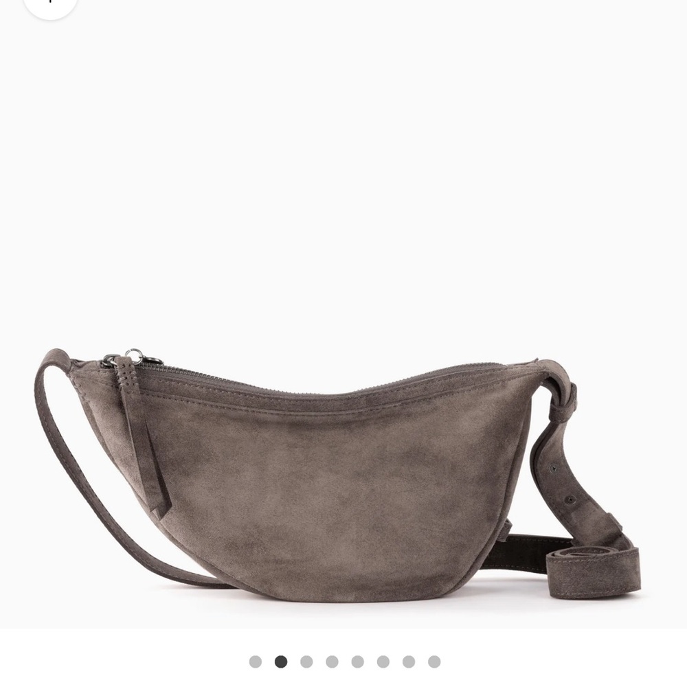 The SAK Suede “Mushroom” Crossbody Bag Purse Shoulder Bag Beige